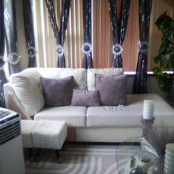 White Leather Sectional