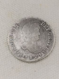 1821 Two Reale Mexico Silver Coin