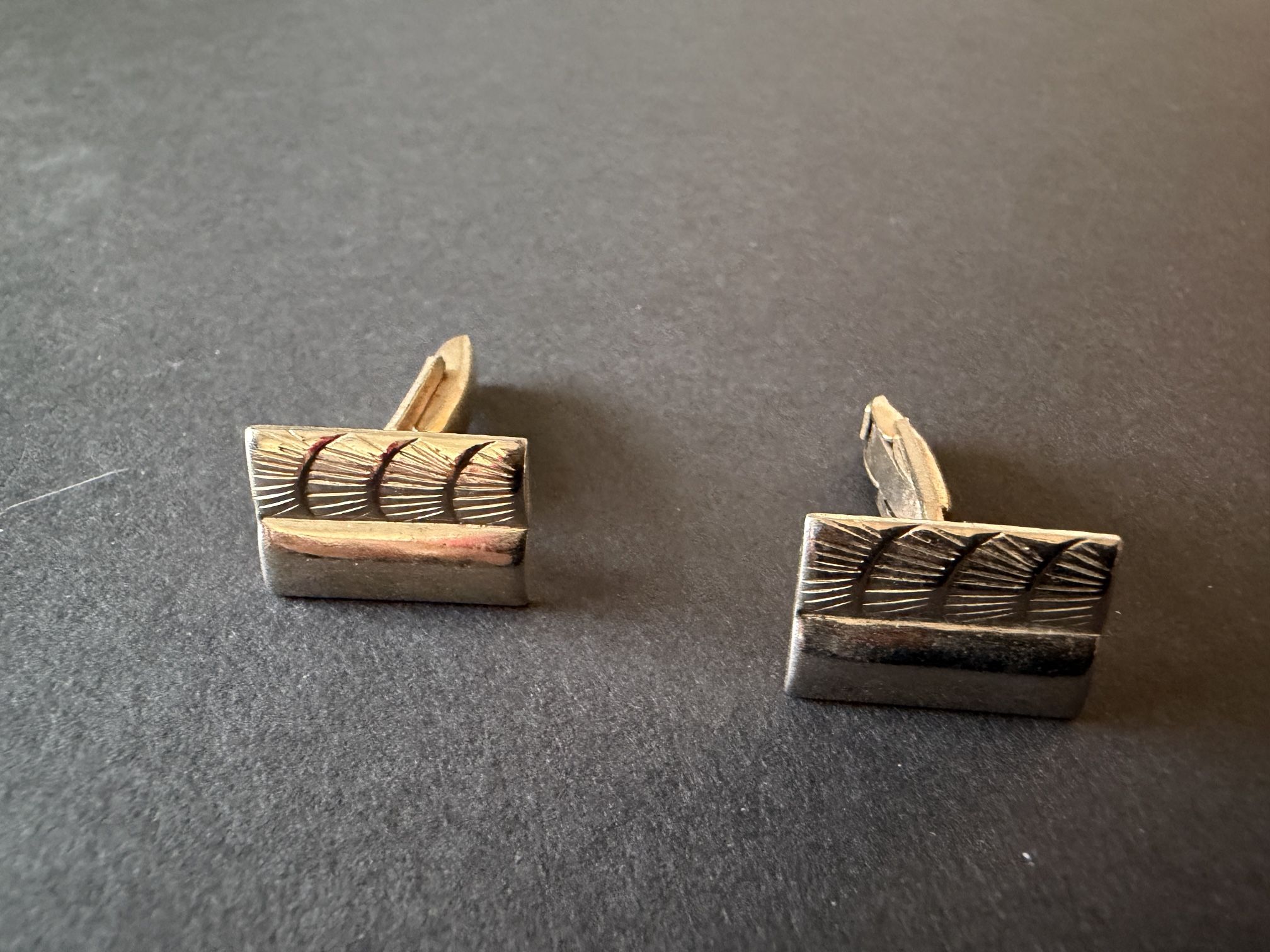 Vintage 1920’s-1960’s Swank Rectangular Goldtone Cufflinks