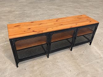 Industrial Farmhouse TV Stand / Entertainment Center – Wood & Metal
