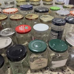 Lot of 60 Glass Jars with Lid