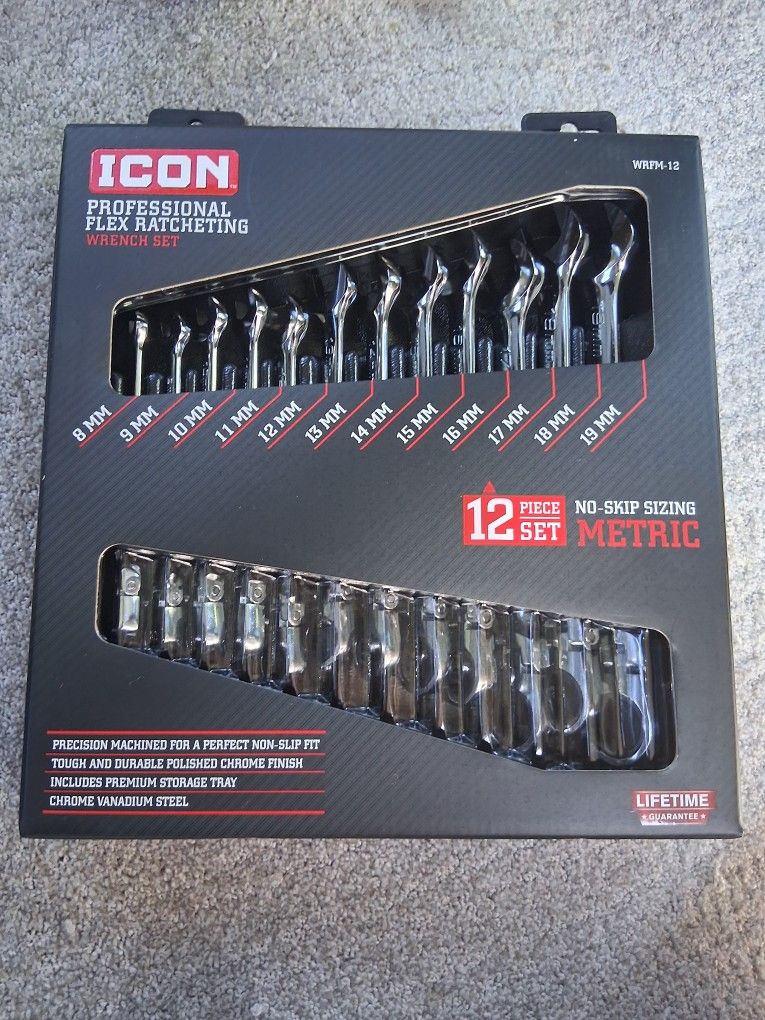 12 Wrenches - No Skip Metric Set