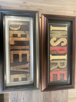 Like New Set of 4 Framed Inspirational Wall Art Pieces