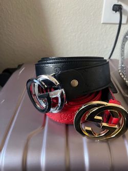 Read description Gucci GG Belts Black and Red Set of Two / Blk Louie Vuitton belt and brown Michael kors belt