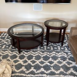 Mid century modern coffee table and end table