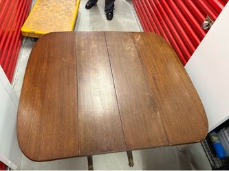 Antique Folding Leaf Oak Dining Table