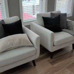 Eluchang Accent Chairs, Cream