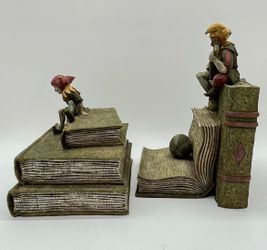 Vintage Playful Jester Statue  Bookends Castle Joker