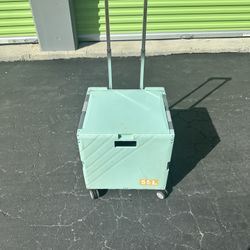 Folding Shopping Trolley, Plastic Folding Storage Trolley with 360° Swivel Wheels and Telescopic Handle