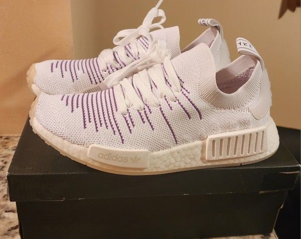 Sz. 6 Womens Adidas NMD STLT White/Purple