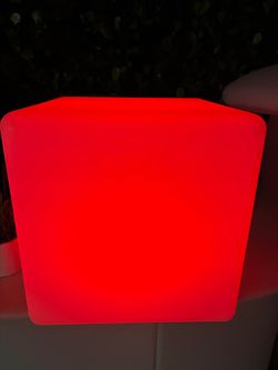 Outdoor Patio LED 16 inch Chair Color Changing Square Lighting Seat Remote