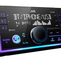 JVC Bluetooth Double Din Apple/Android Car Stereo. Variable Color Display, Front USB. New in Box