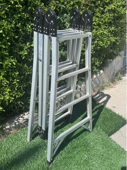 Westway Folding Extension Ladder Can Be Configured For Multiple Purposes