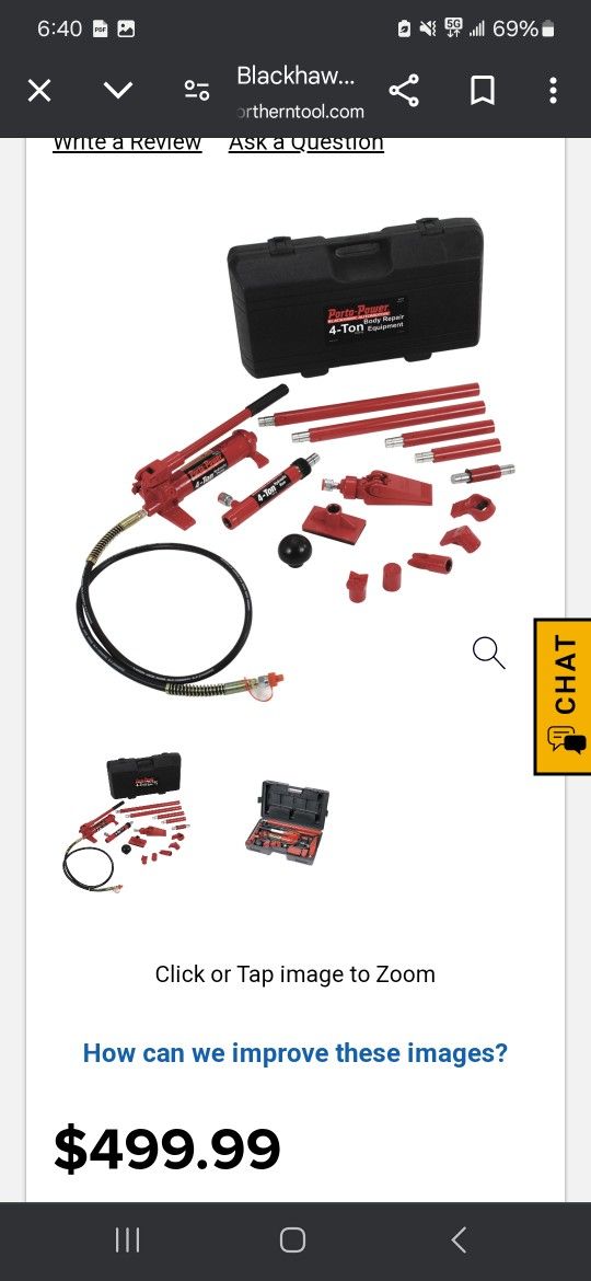 Blackhawk porter power frame straightener