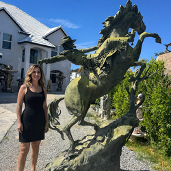 Cowboy and Horse Bronze Sculpture by Jim Davidson