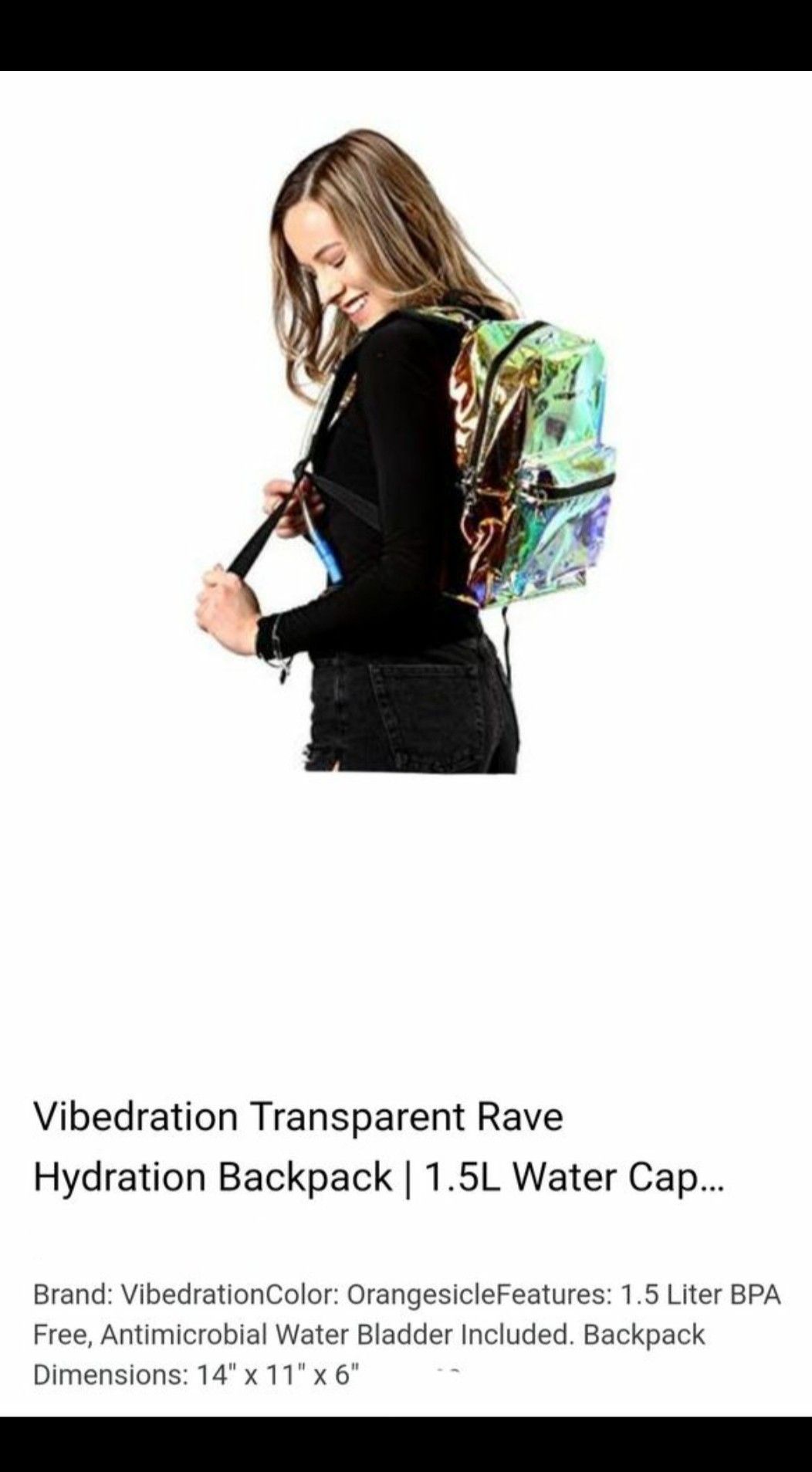 1L 1.5L Water Backpack Vibedration Hydration Bag New Beer Sunglasses