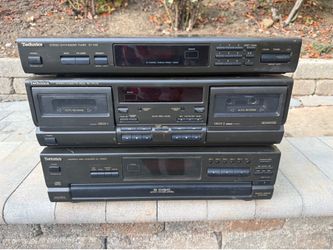 Used set of 3 Technics: 5 disc CD changer, double cassette player and tuner
