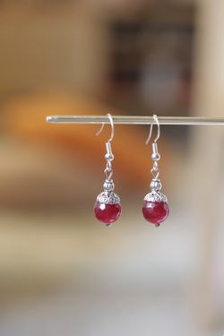 Earrings Silver plated, Natural Stones