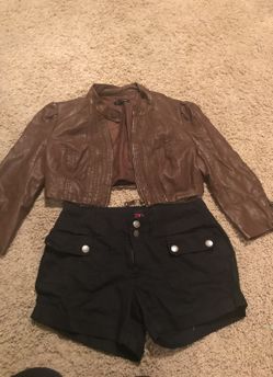 Bebe Leather jacket and new shorts!