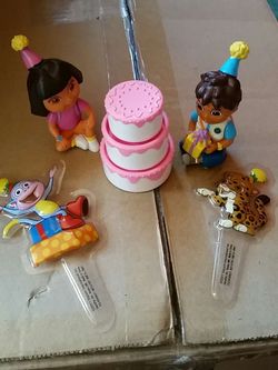 DORA PARTY THEME CAKE TOPPERS