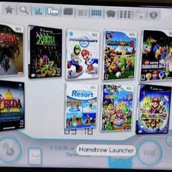 NINTENDO WII + 2500 GAMES INSTALLED