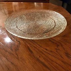 Beautiful Like New Vintage 14” Round Glass Platter