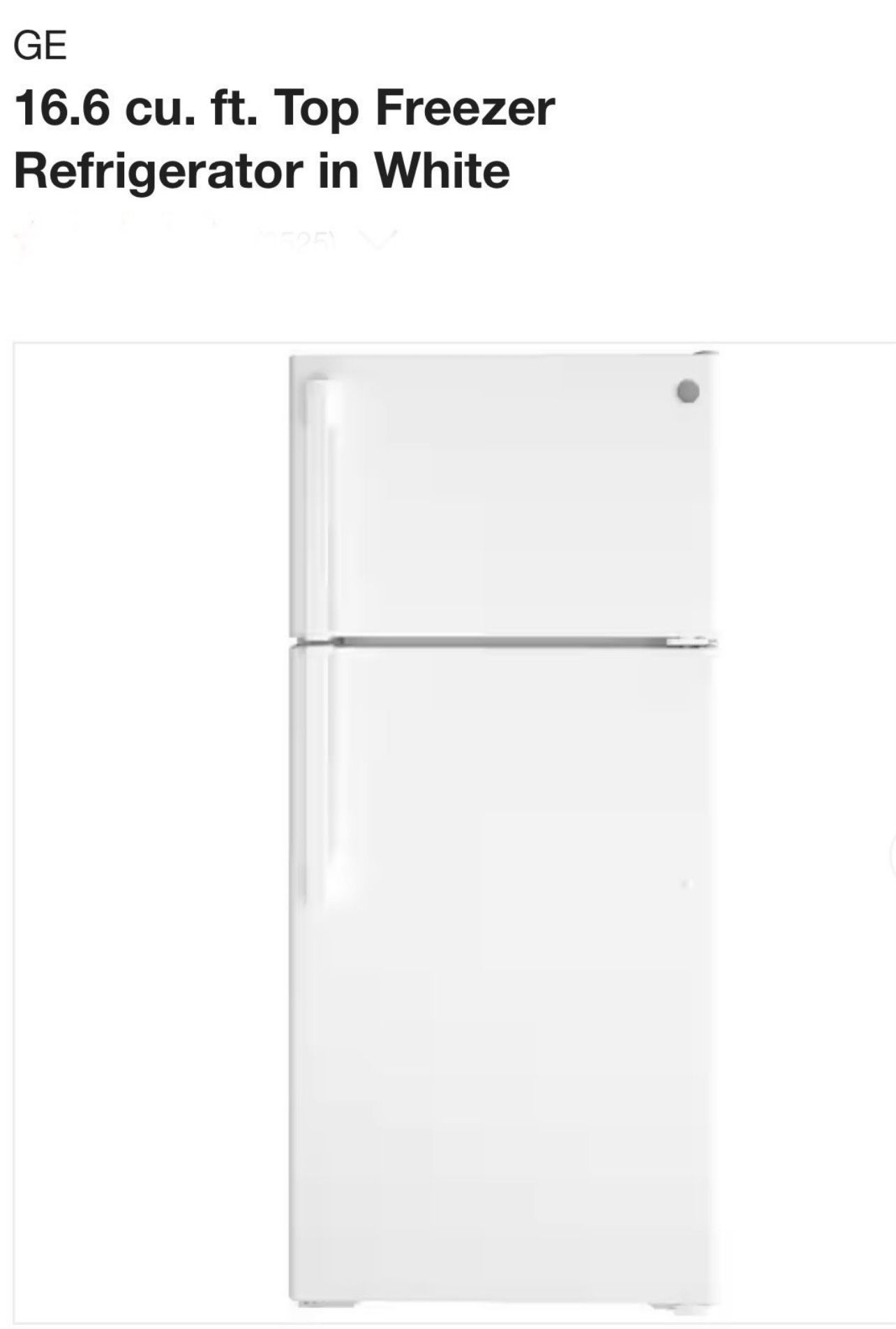 🚨GE 16.6 Cu. ft. Top Freezer Refrigerator🚨