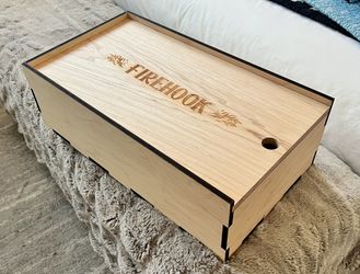 a custom wood packaging gift box manufactured by Woodchuck USA.