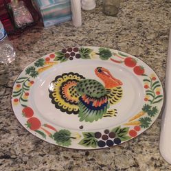 vintage enamelware turkey platter
