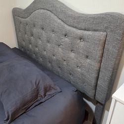 Grey Upholstered Tufted Headboard