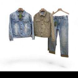 Gucci Denim Jacket and Pants Set