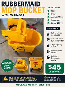 Rubbermaid Yellow Mop Bucket with Wringer