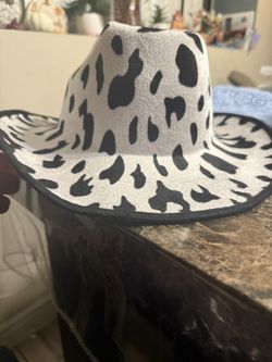 Cow Print Cowgirl hat