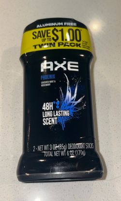 2 New AXE Phoenix Deodorant Sticks for Men 3 oz  Aluminum Free