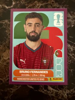 RARE purple border bruno fernandes world cup panini card