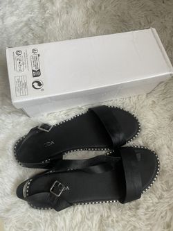 Black and silver sandals