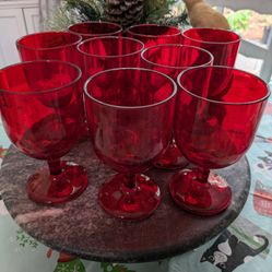 Red Glass Look Goblets