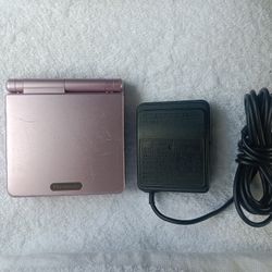 Gameboy Advance SP With SpongeBob Game And Wall Outlet Charger ****Pearl Pink Version****