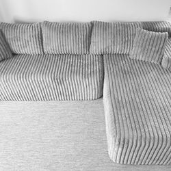 Modular Sectional Couch Sofa, 108" Boneless Couches for Living Room, Memory Foam Sectional Couch with Oversized Chaise,L-Shape Couches (Grey, Right Fa