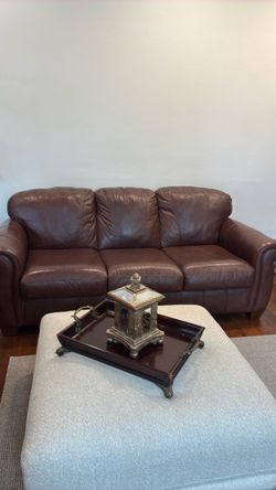 Dark Brown Leather 3-Seat 82”and 2-Seat 60” sofa