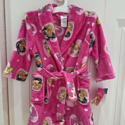 New Disney Princess girls fleece character bathrobe. Size 2T