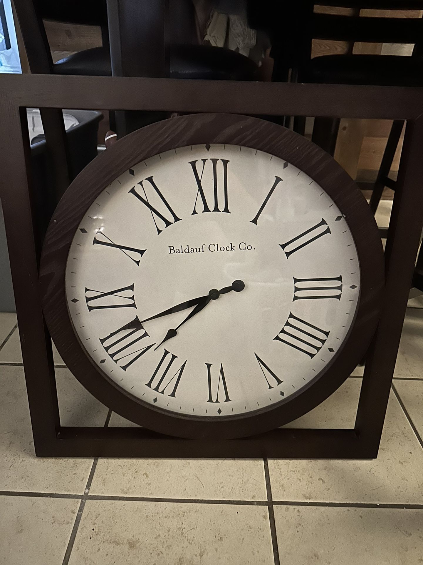 24” x 24” Modern Wooden Square Quartz Wall Clock