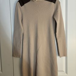 Kate Spade Tan Long Sleeve Dress with Brown Accents Size XS