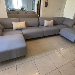 6PC GREY MODULAR SECTIONAL PICK UP TODAY 