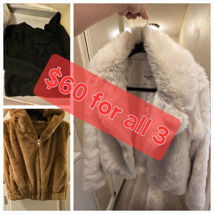 Faux Fur Vest, Faux Fur Jacket, Cashmere Top