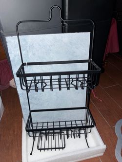 Black Metal Shower Caddy Organizer