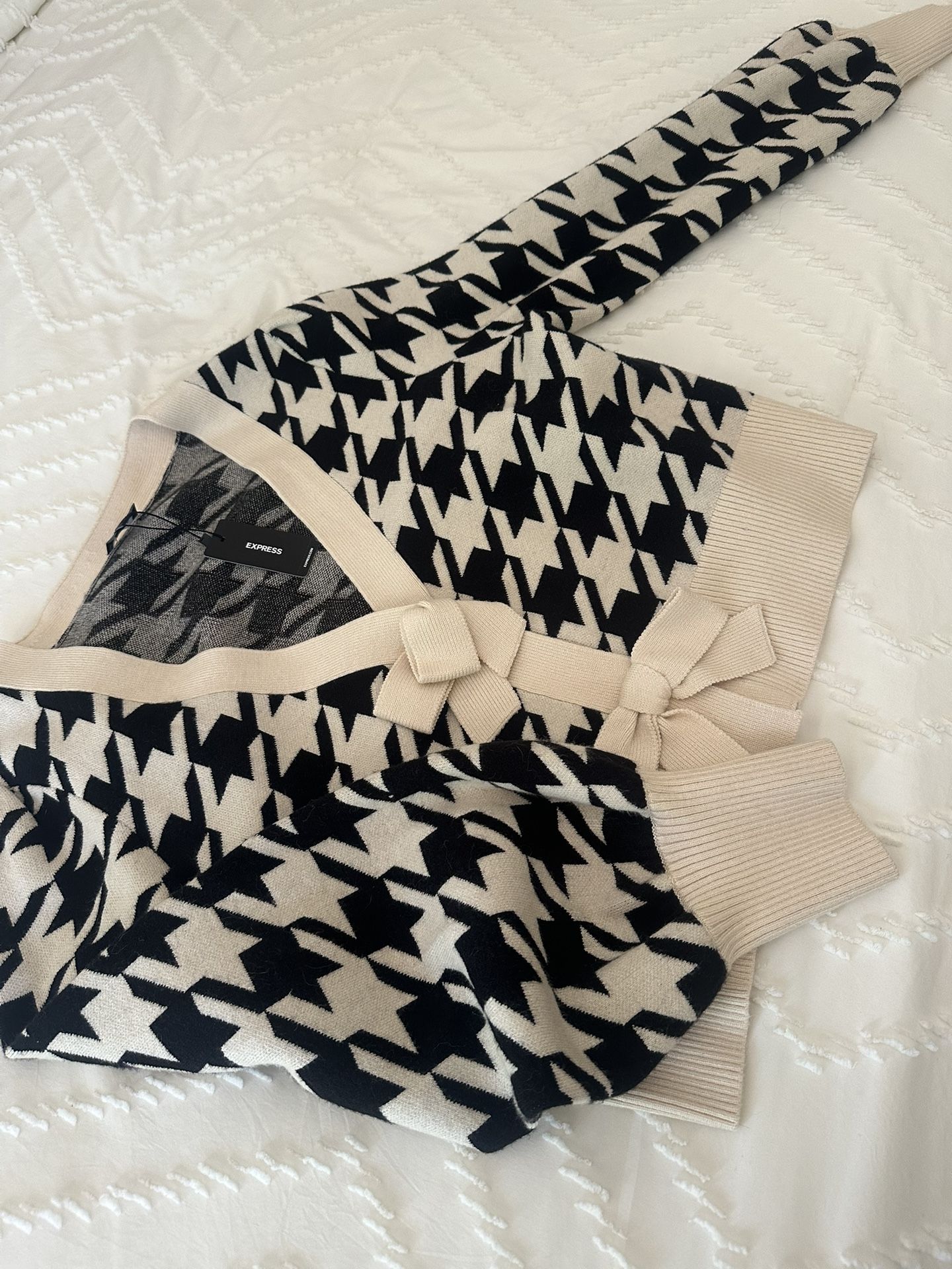 Express Black And Beige Cardigan