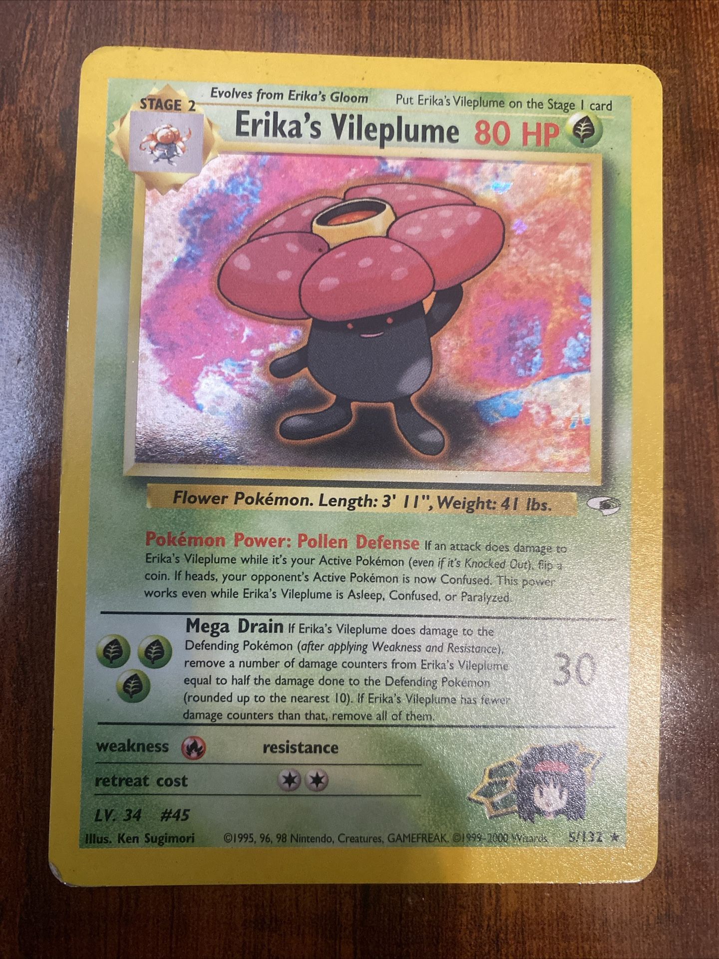 Pokemon Erika’s Vileplume Holo Rare Gym Heroes Unlimited 5/132 MP🍃
