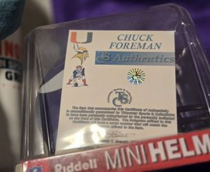 Chuck Foreman Autographed Riddell Mini-helmet - Vikings