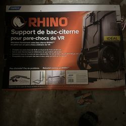 Camco Rhino Bumper Mount Tote Tank Holder (Model #39010). 